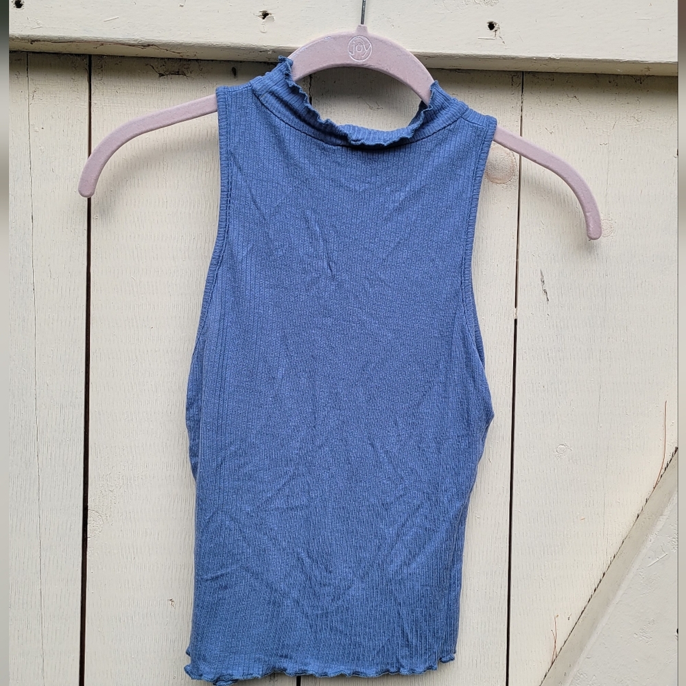 High Neck Blue Ribbe Tank - Picture 2 of 2